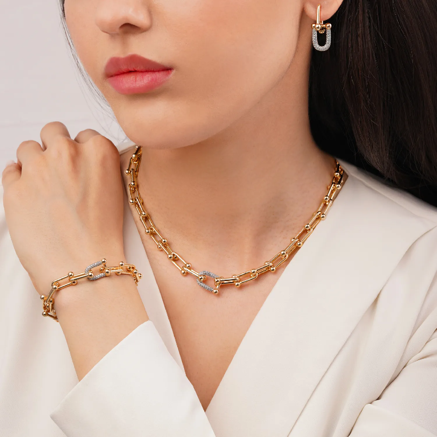سرویس تیفانی دو رنگ زنانه ysx