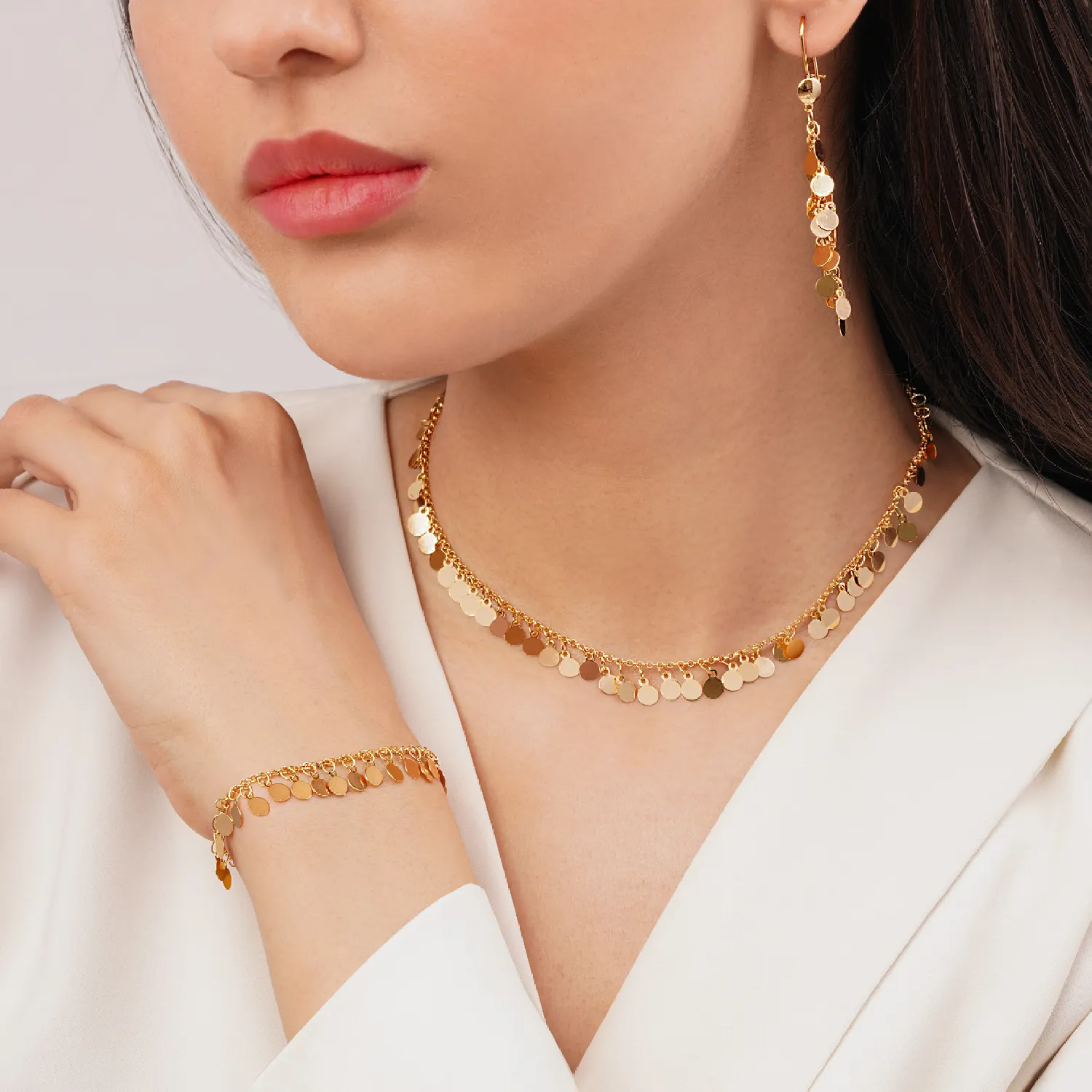 سرویس پولکی طلایی زنانه ysx