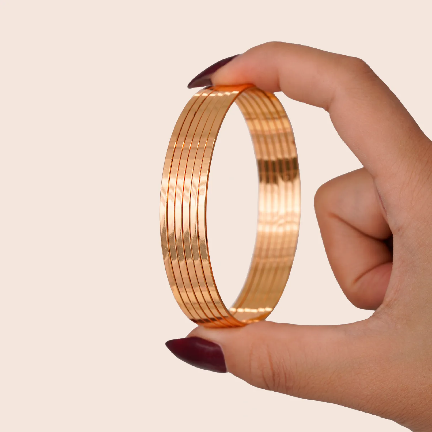 النگو YSX آینه ای 2 میل سایز یک طلایی (بسته 6 عددی)