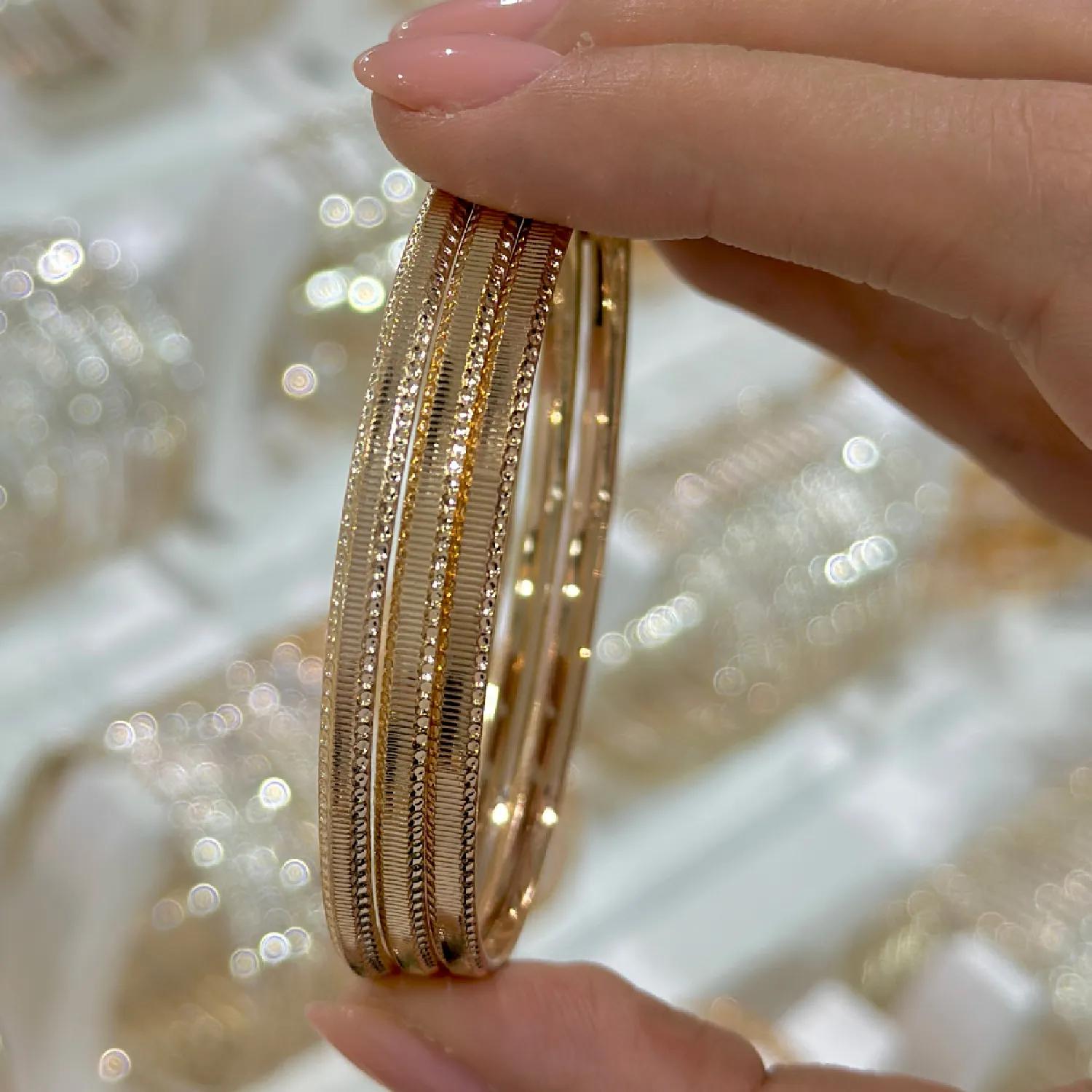 النگو 3 میل زنانه سایز 1 طلایی ضمانتی ( بسته 3 عددی)