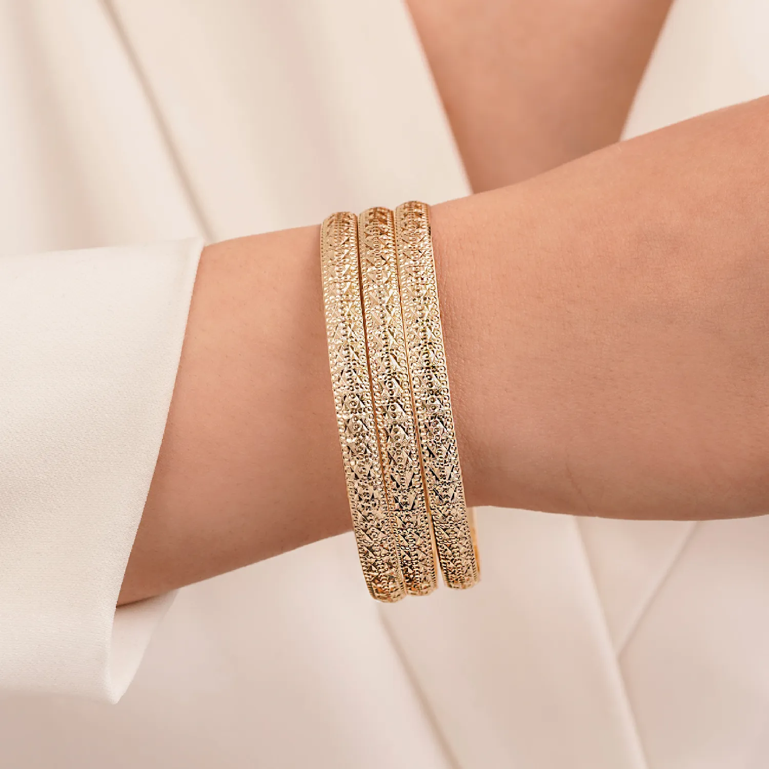 النگو 7 میل زنانه سایز 1 طلایی ضمانتی ( بسته 3 عددی)