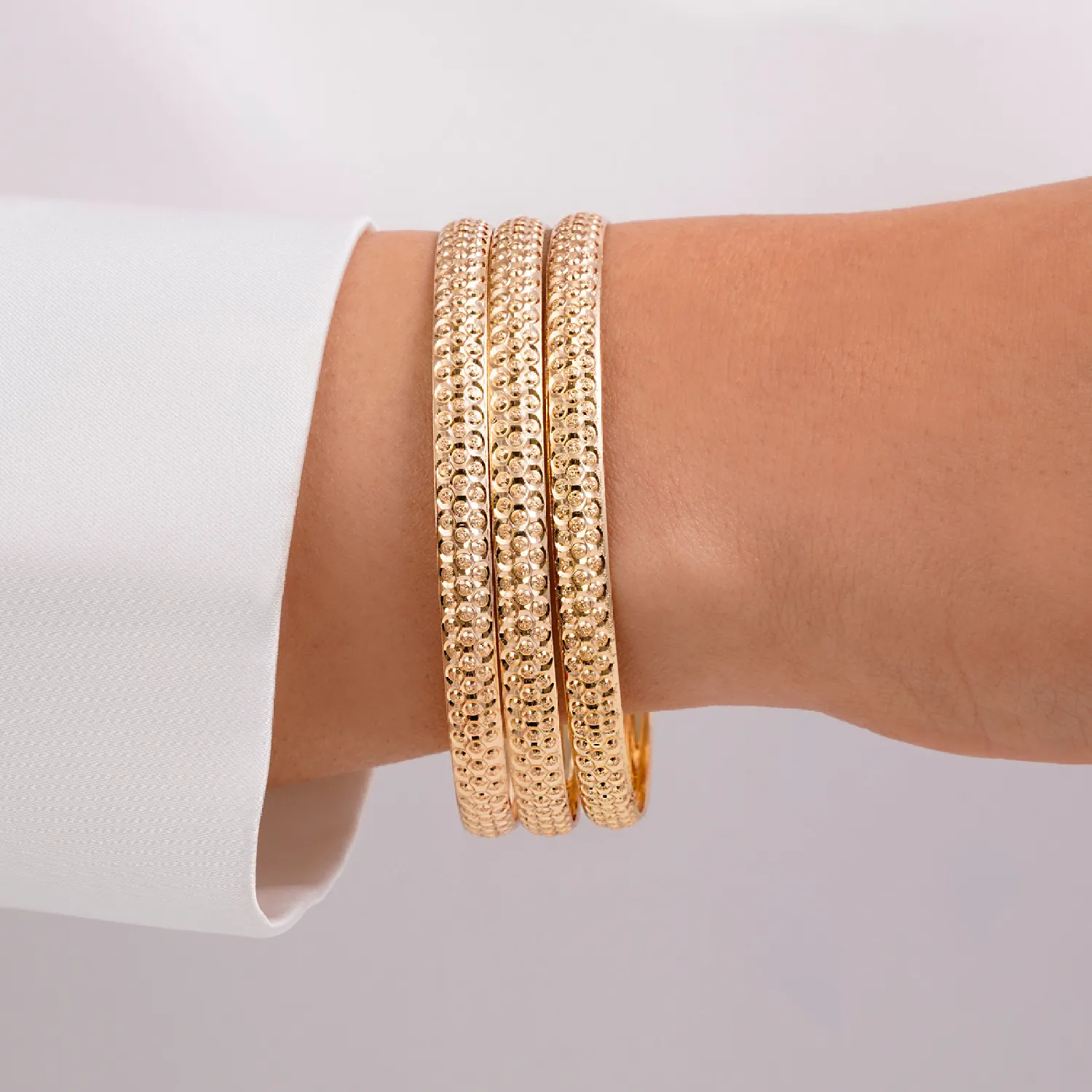 النگو 6 میل زنانه سایز 2 طلایی ضمانتی ( بسته 3 عددی)