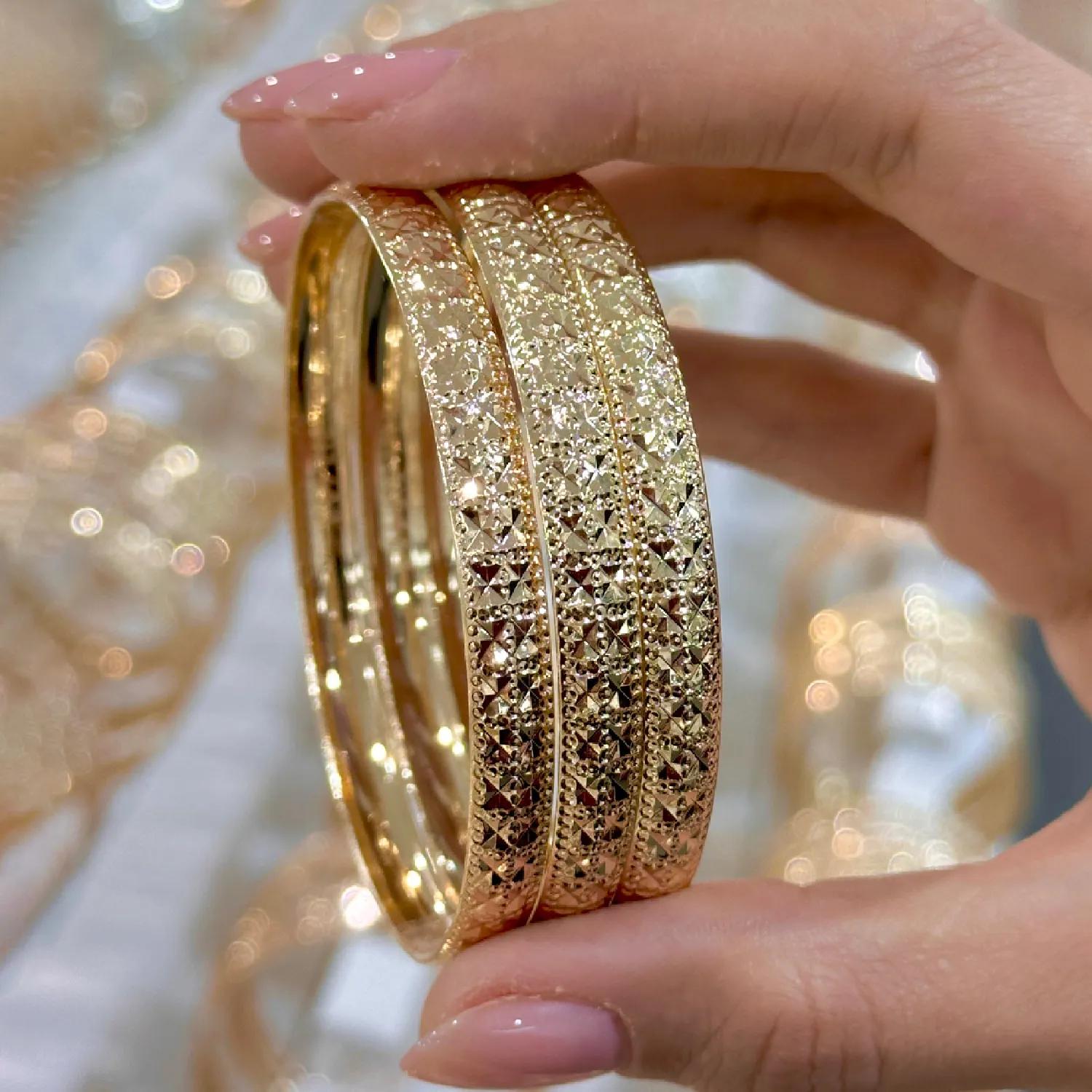 النگو 7 میل زنانه سایز 4 طلایی ضمانتی ( بسته 3 عددی)