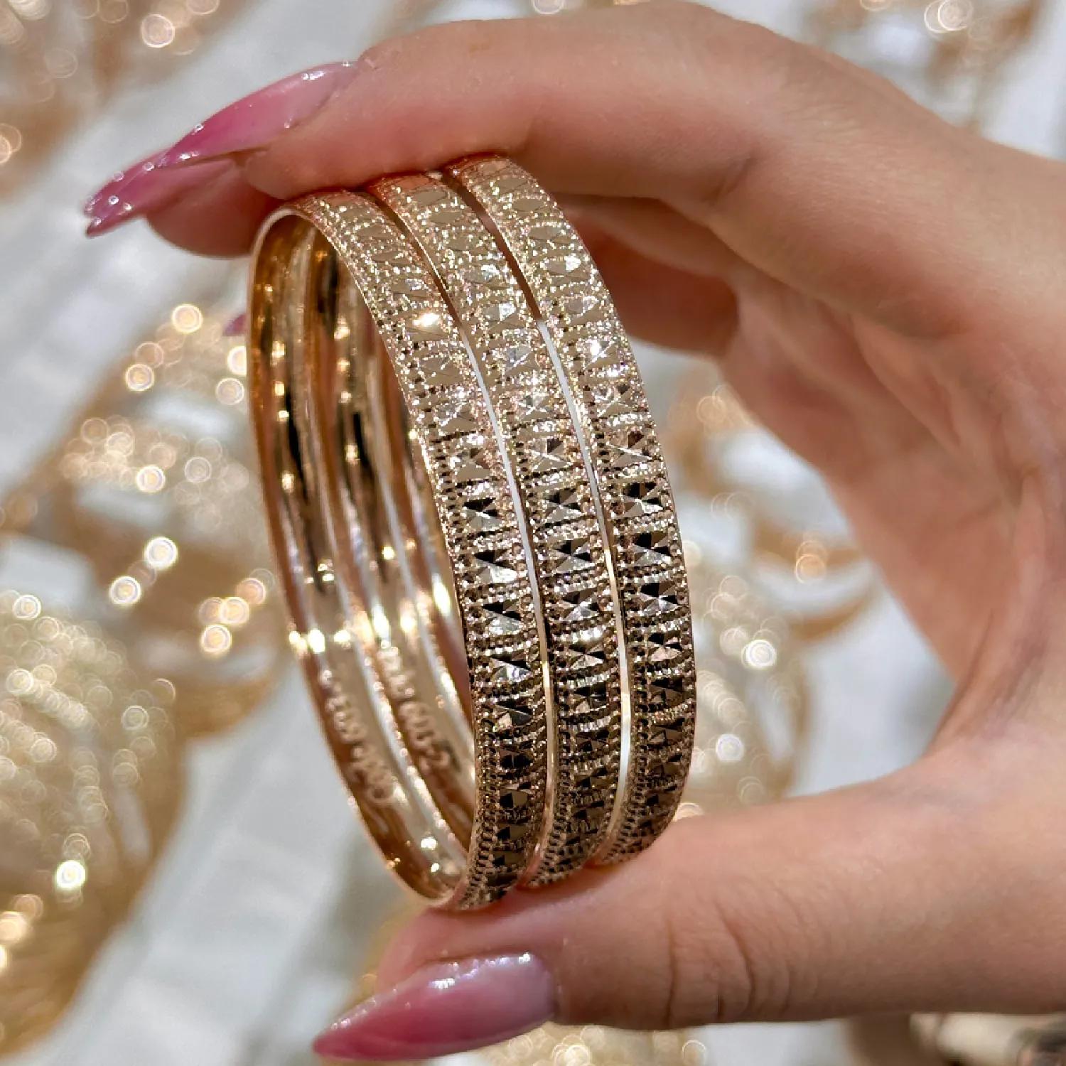 النگو 6 میل زنانه سایز 4 طلایی ضمانتی کد 603( بسته 3 عددی)