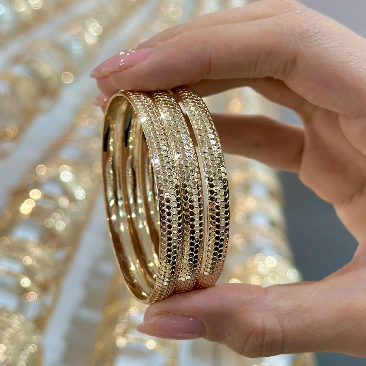 النگو 6 میل زنانه سایز 4 طلایی ضمانتی ( بسته 3 عددی)