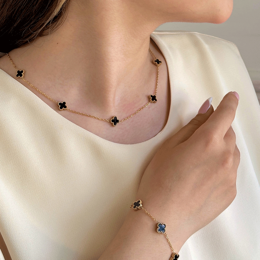 تصویر ست ونکلیف پنج گل مشکی