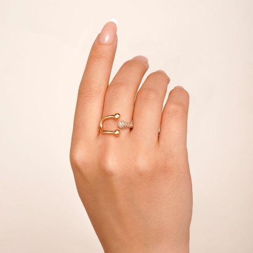 انگشتر YSX تیفانی (Tiffany) نگین دار طلایی