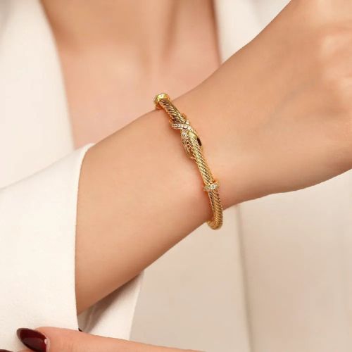 دستبند النگویی YSX دیوید یورمن (David Yurman) طلایی