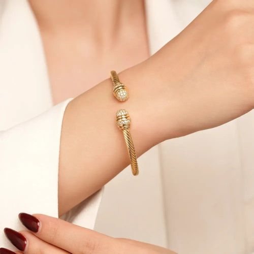 دستبند النگویی YSX دیوید یورمن( David Yurman) طلایی