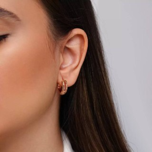 گوشواره شوپینگ حلقه ای طلایی