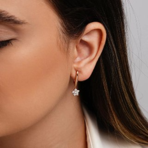 گوشواره شوپینگ حلقه ای طلایی